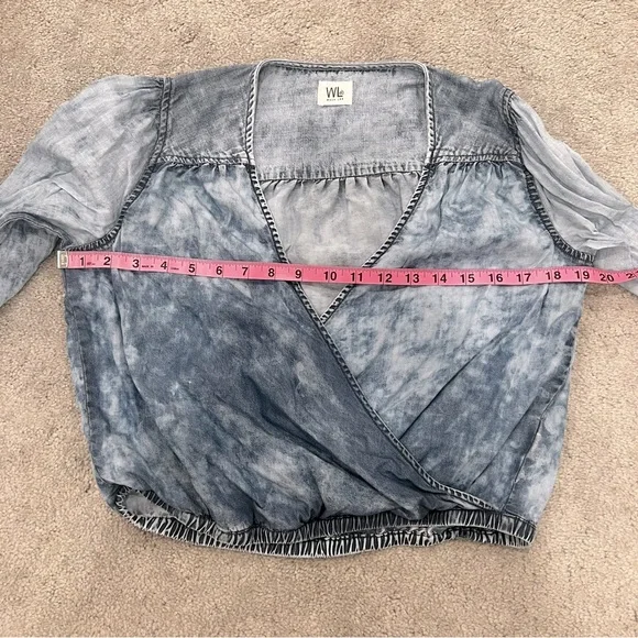 Wash Lab Denim Cross-Front Shirt Women’s Sz S - Picture 8 of 10